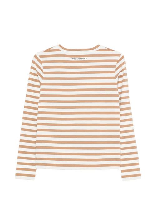 T-shirt donna manica lunga a righe Karl Lagerfeld | A1W171379332